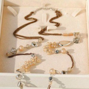 Teardrop Long Beaded Necklace.